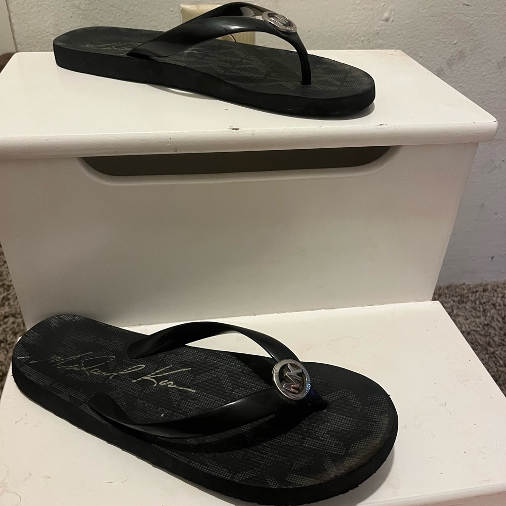 Black flip flops